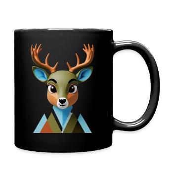 Reh - Tasse einfarbig - Schwarz - Rechts