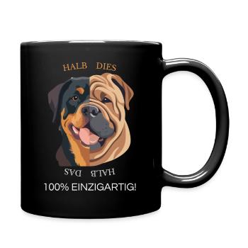 Half this, half that – 100% unique! - Full Colour Mug - black - Right