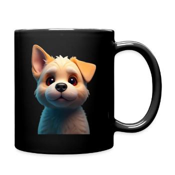 Cute dog - Full Colour Mug - black - Right