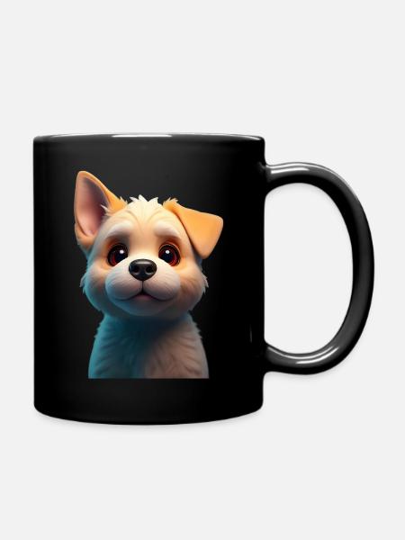 Cute dog - Full Colour Mug - black
