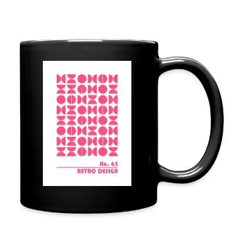 Sanftes Rot/ Pink - Tasse einfarbig - Schwarz - Rechts