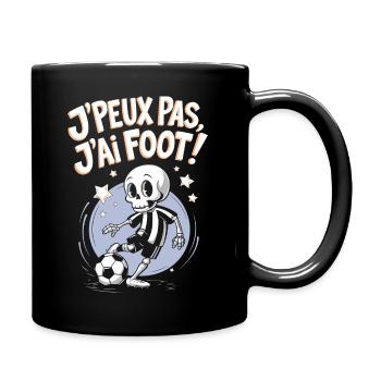 Je peux pas j'ai foot ! - Mug uni - noir - Droite