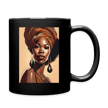 Noir belle femme Afrique - Mug uni - noir - Droite