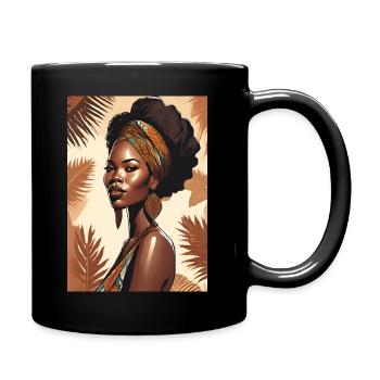 Africa Black Beautiful Woman - Full Colour Mug - black - Right