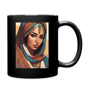 Indian beautiful woman - Full Colour Mug - black - Right