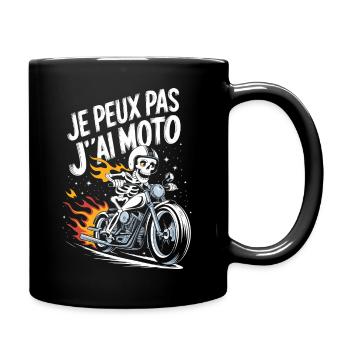 Je peux pas j'ai moto - Mug uni - noir - Droite