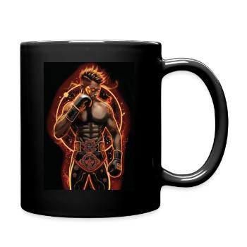 Flammender Boxer - Tasse einfarbig - Schwarz - Rechts