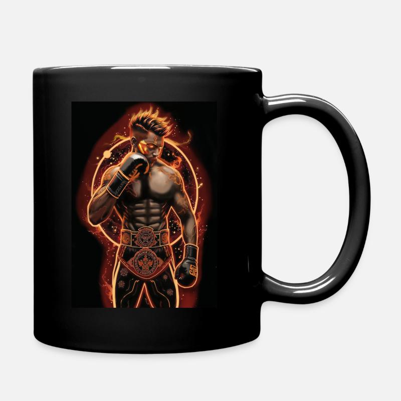 Flaming Boxer - Full Colour Mug - black