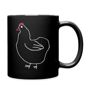 Dickes Huhn - Tasse einfarbig - Schwarz - Rechts