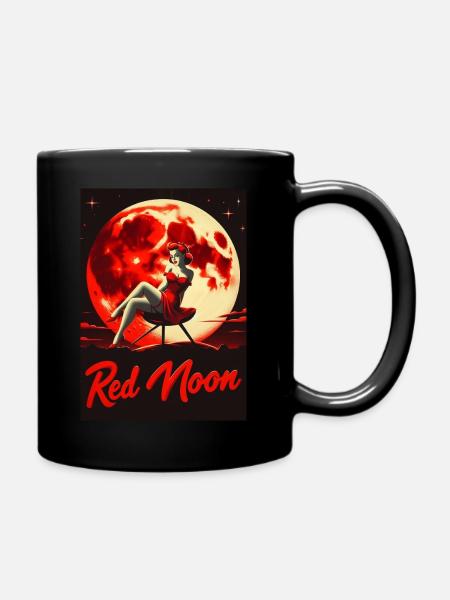 Red Moon is Horde Night - Full Colour Mug - black