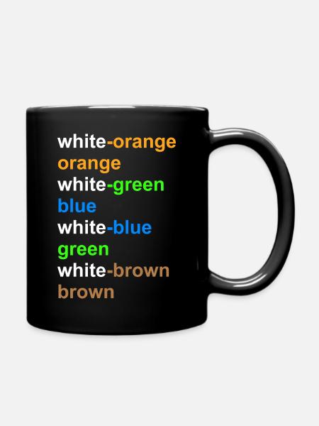 RJ45 Network Technology Color Assignment according to T568B - Full Colour Mug - black