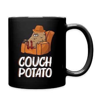 Couch Kartoffel Lustiges Chill Faulenzen Design - Tasse einfarbig - Schwarz - Rechts