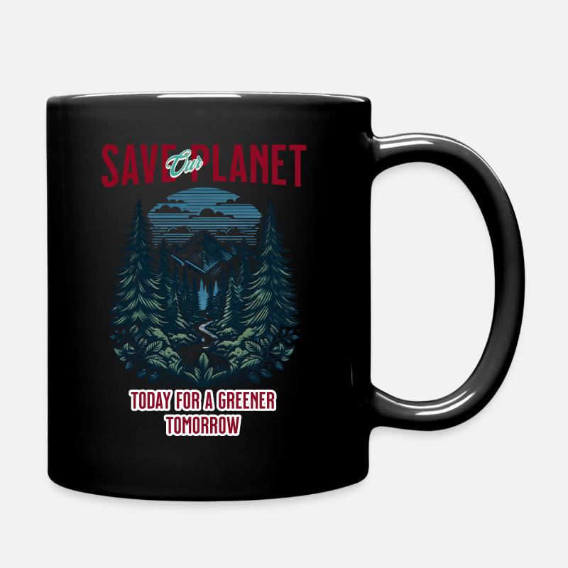 Save our planet - Tasse einfarbig - Schwarz