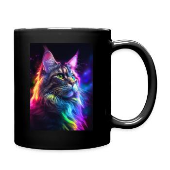 Maine Coon Katze - Tasse einfarbig - Schwarz - Rechts