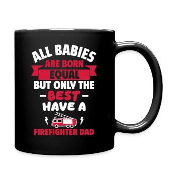 Bébé,Papa pompier,Cadeau de naissance,Fête des pères - Mug uni - noir - Droite