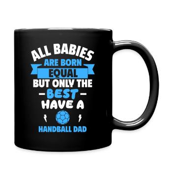 Bébé du papa handballeur, Sportif, Humoristique - Mug uni - noir - Droite