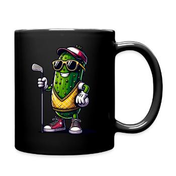 Funny cucumber golf motif for sports enthusiasts - Full Colour Mug - black - Right