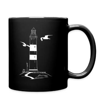 Phare d’Amrum avec des mouettes - Mug uni - noir - Droite