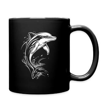 Delfin - Tasse einfarbig - Schwarz - Rechts