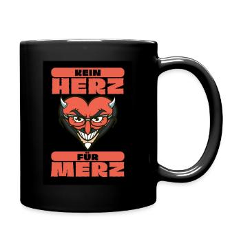 Kein Herz Fuer Merz - Tasse einfarbig - Schwarz - Rechts