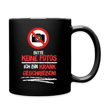 Keine Fotos - Tasse einfarbig - Schwarz - Rechts