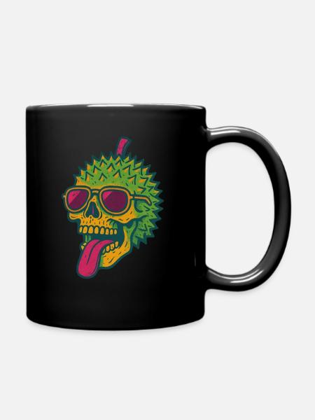 Durian Crâne Drôle Squelette Vegan Jolly Roger - Mug uni - noir