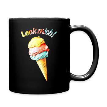 leck mich - Tasse einfarbig - Schwarz - Rechts
