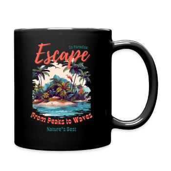 Escape to Paradise – Tropisches Naturdesign - Tasse einfarbig - Schwarz - Rechts