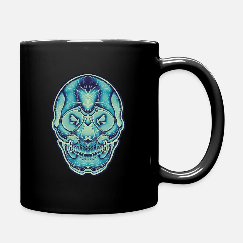 Blauer Totenkopf von Owan - Tasse einfarbig - Schwarz