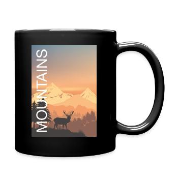 Mountains - Tasse einfarbig - Schwarz - Rechts