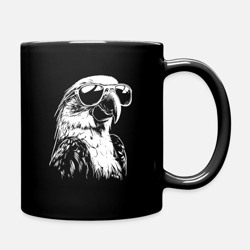 Cool Parrot Sunglasses Summer Beach - Full Colour Mug - black