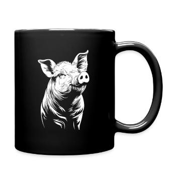 Cochon - Mug uni - noir - Droite