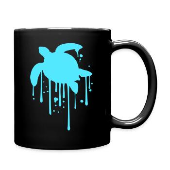 Water turtle drop slime wet drips cool - Full Colour Mug - black - Right