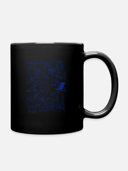Doodles Sommer - Tasse einfarbig - Schwarz
