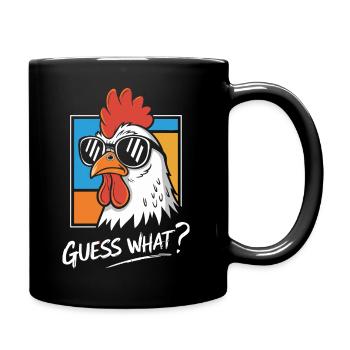 Lustiger Hahn mit Sonnenbrillen-Print - Tasse einfarbig - Schwarz - Rechts