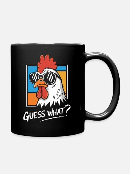 Coq drôle avec impression de lunettes de soleil - Mug uni - noir