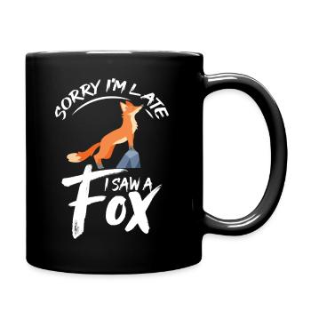 Humorvolles Fuchs-Design mit niedlichem Slogan - Tasse einfarbig - Schwarz - Rechts
