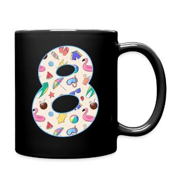 HOLIDAY NUMBER 8 YEARS SUMMER 8TH BIRTHDAY - Full Colour Mug - black - Right