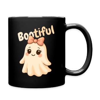Bootiful - Süßer Geist mit Schleife - Tasse einfarbig - Schwarz - Rechts