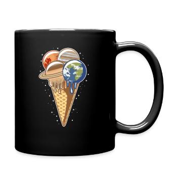 "Frozen Galaxy Treat – Erde & Planet Kegel - Tasse einfarbig - Schwarz - Rechts