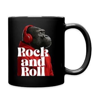 Gorilla mit Kopfhörern Rock T-Shirt - Tasse einfarbig - Schwarz - Rechts