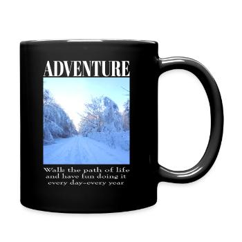 Adventure Winter Snow Trees - Think Positive - Full Colour Mug - black - Right