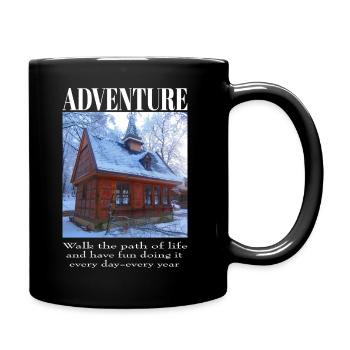 Adventure - small chapel in the snow - Full Colour Mug - black - Right