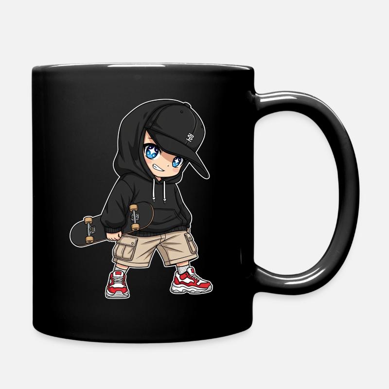 Conception de dessin animé de skateboarder urbain - Mug uni - noir