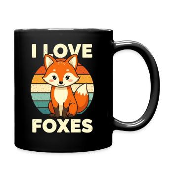 fox cute forest animal illustration animal forest - Full Colour Mug - black - Right