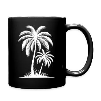 Palm trees are my friends Pure palm idyll - Full Colour Mug - black - Right