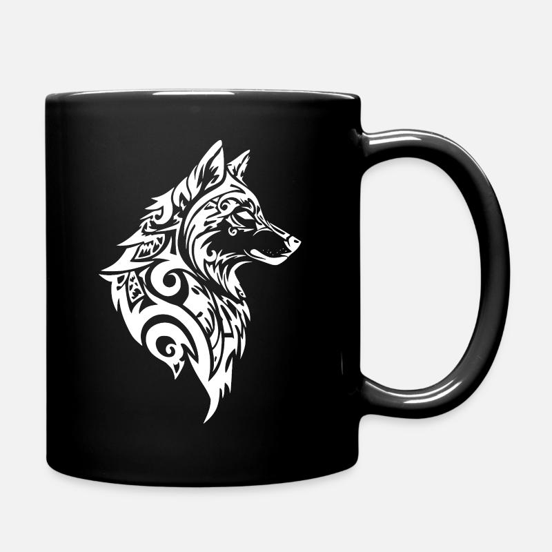 Tribal Wolf Nordic Tattoo - Tasse einfarbig - Schwarz