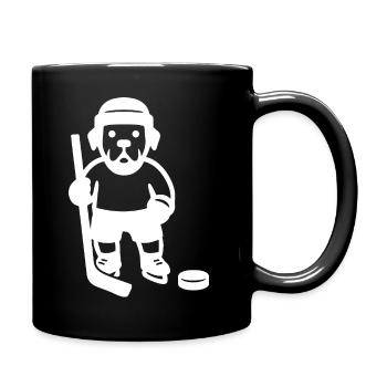 Minimalistischer Labrador Eishockey Spieler  - Full Colour Mug - black - Right