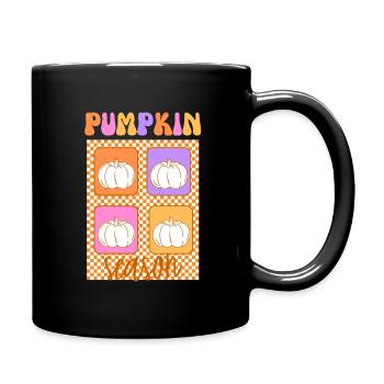 🎃 Pumpkin Season – Retro Style 🍂 - Full Colour Mug - black - Right