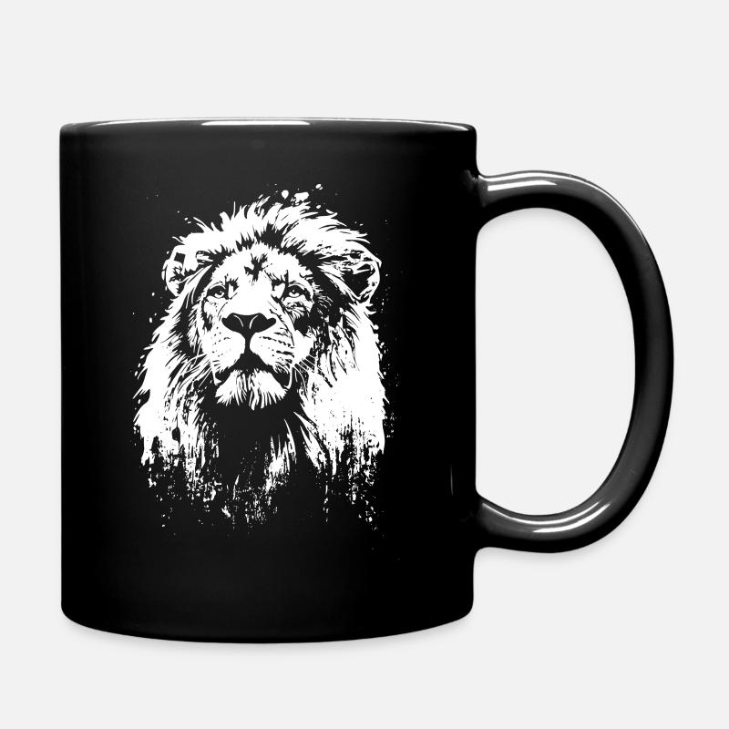 lion face lion head - Full Colour Mug - black